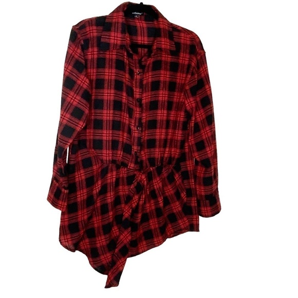 Athena red plaid tunic top. Size S - Picture 2 of 7